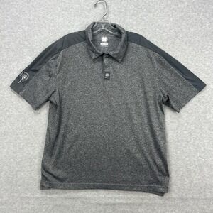 Black Clover Polo Shirt Mens Large‎ Gray Heather Golf Performance Active Logo
